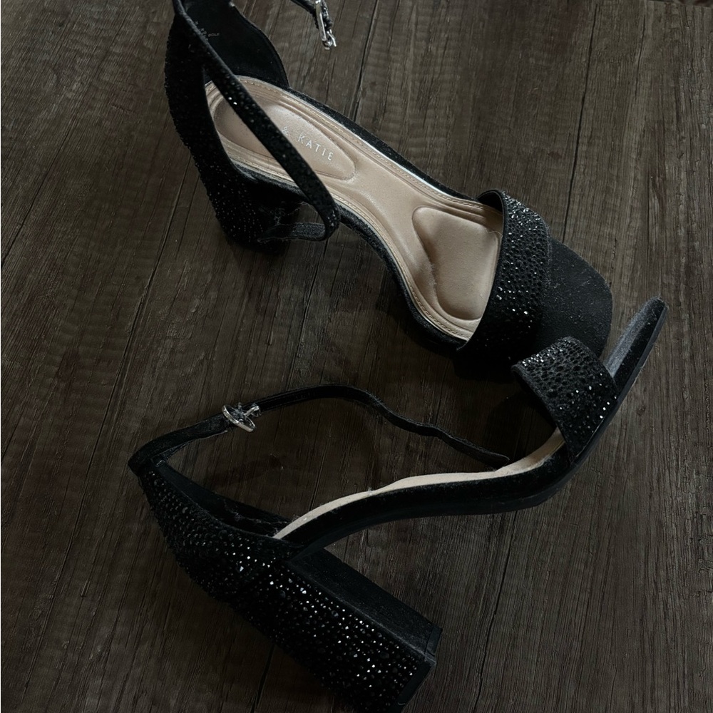 Black Rhinestone Heels